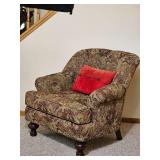 Paisley Pembroke Southern Furniture Accent Chair with Red Pillow