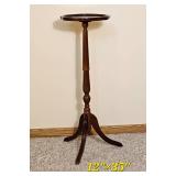 Classic Turned Wood Pedestal Plant Stand, 12 by 35 Inches