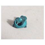 Small Turquoise Blue Carved Fish Figure
