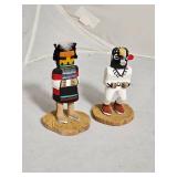 Small Carved Hopi Style Kachina Figures Pair