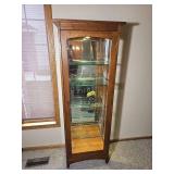 Stickley Cherry Glass Door Lighted Curio Cabinet