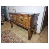 Rustic Spanish Revival Console Table Chest