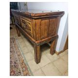Rustic Spanish Revival Console Table Chest