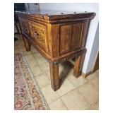 Rustic Spanish Revival Console Table Chest