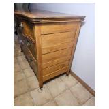 Antique Tiger Maple Bow Front Chest of Drawers
