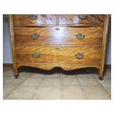 Antique Tiger Maple Bow Front Chest of Drawers