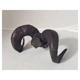 Bronze Tone Ram Skull Decorative Sculpture