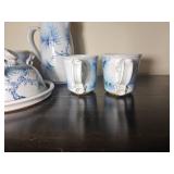 Handcrafted Pine Motif Studio Pottery Serving Collection