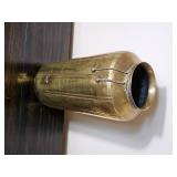 Large Hammered Brass Floor Vase with Rope Accent Detail