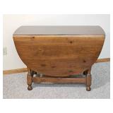 Drop Leaf Wooden Dining Table with Turned Legs