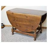 Drop Leaf Wooden Dining Table with Turned Legs