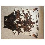 Large Brown and White Cowhide Area Rug