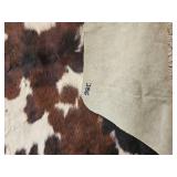 Large Brown and White Cowhide Area Rug