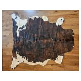 Large Dark Brown and White Cowhide Area Rug