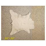 Small White Goat Hide Rug 34 x 34