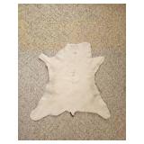Small White Goat Hide Rug 34 x 34