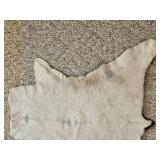 Small White Goat Hide Rug 34 x 34