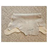 Small White Goat Hide Rug 34 x 34