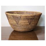 Collection of Woven Basket Wall Decor and Lidded Storage Baskets