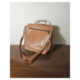 Wonenwok Tan Leather Convertible Shoulder Bag