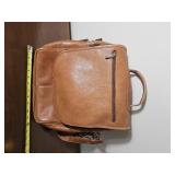 Wonenwok Tan Leather Convertible Shoulder Bag