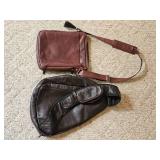 Leather Crossbody Bag and Dark Brown Leather Sling Bag