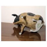 Rustic Painted Pig Birdhouse Decor