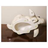 MCM Glossy White Ceramic Rabbit Figurine