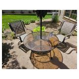 Outdoor Patio Table Set with Umbrella and Chairs