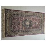 Burgundy & Black Oriental Style Area Rug
