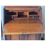Traditional Secretary Desk with Glass Door Bookcase Top