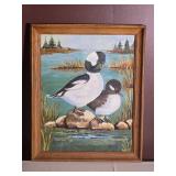 Signed Holmes Framed Duck Wildlife Painting
