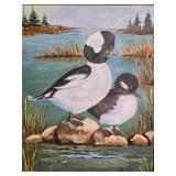 Signed Holmes Framed Duck Wildlife Painting