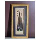Signed Framed Feather Art with Eagle Motif