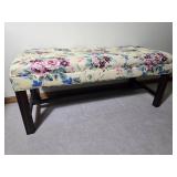 Floral Upholstered Bench