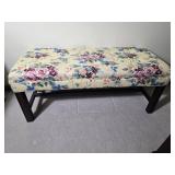 Floral Upholstered Bench