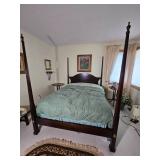 Dark Wood Four Poster Bed