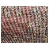 Red Oriental Style Runner Rug with Fringe