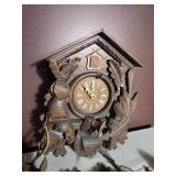 German Cuckoo Clock with Deer and Oak Leaf Carving