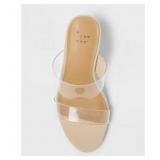 Brand New - A New Day Clear Strap Wedge Sandals Beige Strappy Slip On Women
