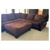 LLR - Sectional Sofa & Ottoman With Leather Accents
