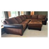 LLR - Sectional Sofa & Ottoman With Leather Accents