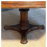 LLR - Vintage Burled Walnut Dining Table & 6 Chairs With Glass Top