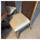 LLR - Vintage Burled Walnut Dining Table & 6 Chairs With Glass Top