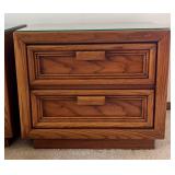 BR2 - Vintage Oak Nightstand Pair