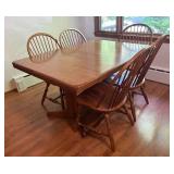 K - Vintage Oak Dining Table & 5 Chairs