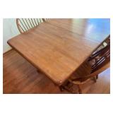 K - Vintage Oak Dining Table & 5 Chairs