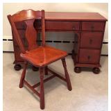 BR1 - Vintage Maple Desk With Chair
