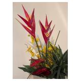 BR1 - Faux Floral Arrangement in White Planter