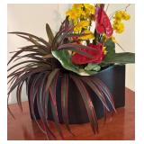 BR1 - Faux Floral Arrangement in Black Planter